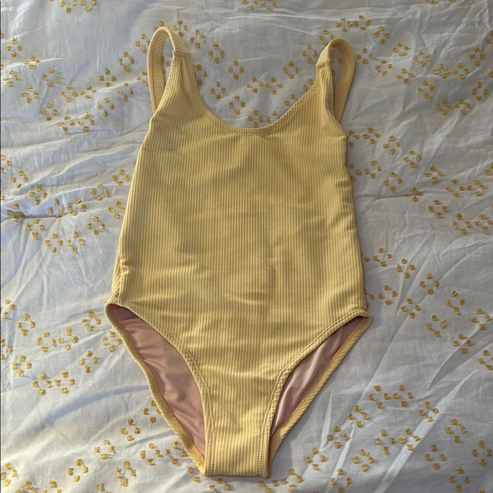 Yellow Ribbed Swimsuit
